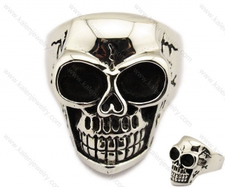 Stainless Steel Skull Ring - KJR010075