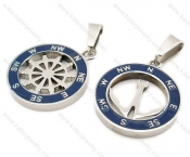 Stainless Steel Couple Macthing Pendants with Wheel & Anchor - KJP140022