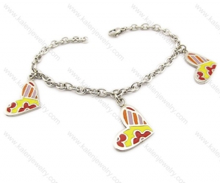 Stainless Steel Cute Colourful Heart Bracelets - KJB160012