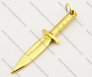 Stainless Steel Gold Dagger Pendant - KJP140045