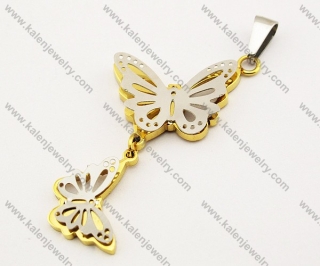 Stainless Steel Gold Butterfly Pendants - KJP140057
