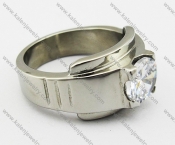 Stainless Steel Casting Ring Inlay Zircon - KJR080016