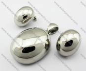 Steel Silver Earrings & Pendant Jewelry Sets - KJS080005
