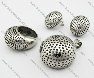 Steel Earrings, Pendant & Ring Jewelry Sets - KJS080012