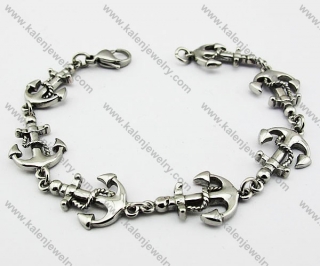 Stainless Steel Casting Bracelets 7pcs Anchor Charms - KJB170017