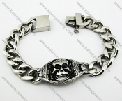 Antique Stainless Steel Casting Skull Silver Bracelets - KJB170024