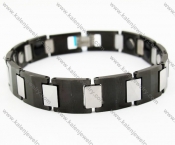 12MM Two Tones Black & White Tungsten Bracelet 8.25' - KJB270022