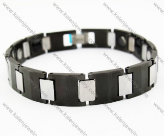 12MM Two Tones Black & White Tungsten Bracelet 8.25' - KJB270022