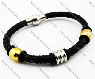 Stainless Steel Leather Bracelets - KJB030112