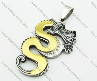 Stainless Steel Gold Dragon Pendant - KJP140102