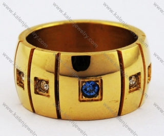 Stainless Steel Inlay Stones Ring - KJR280101