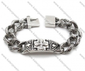Stainless Steel Cross Biker Bracelet For Men - KJB200045