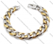 Stainless Steel Gold Plating Biker Bracelet For Men - KJB200054