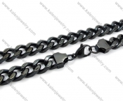 Stainless Steel Black Plating Necklaces - KJN200040