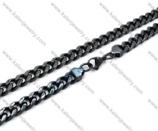 600×8mm Black Plating Steel Necklaces - KJN200044