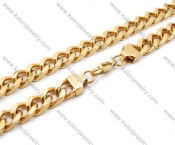 Stainless Steel Gold Plating Necklaces - KJN200047