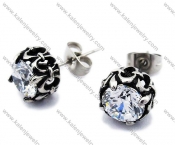 Stainless Steel Zircon Stone Earrings - KJE170004
