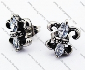 Stainless Steel Zircon Stone Iris Earrings - KJE170008
