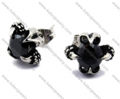 Stainless Steel Black Zircon Stone Earrings - KJE170011