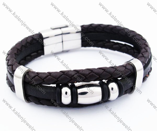 Stainless Steel Leather Bracelets - KJB050200