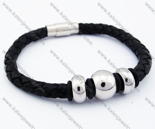 Stainless Steel Leather Bracelets - KJB050207
