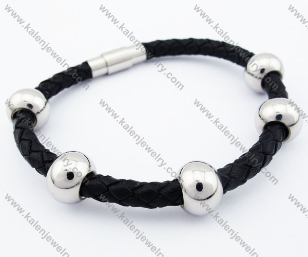 Stainless Steel Leather Bracelets - KJB050223
