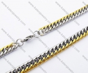 550×6mm Stainless Steel Gold Plating Necklace - KJN100019