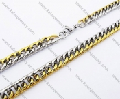 600×8mm Stainless Steel Gold Plating Necklace - KJN100020