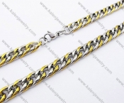 550×4mm Stainless Steel Gold Plating Necklace - KJN100023