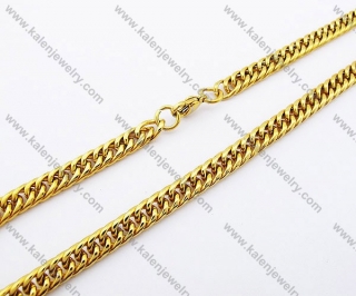550×4mm Stainless Steel Gold Plating Necklace - KJN100025