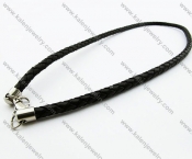 Leather Necklaces with Steel Accessories - KJN050027