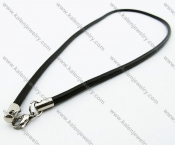 Leather Necklaces with Steel Accessories - KJN050031