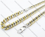 Stainless Steel Necklace and Bracelet Jewelry Sets - KJS100011