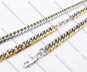 Stainless Steel Necklace and Bracelet Jewelry Sets - KJS100015