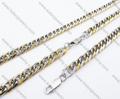 Stainless Steel Necklace and Bracelet Jewelry Sets - KJS100016