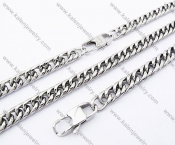 Stainless Steel Necklace and Bracelet Jewelry Sets - KJS100025
