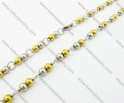 Gold Plating Stainless Steel Round Rosaries Necklaces - KJN100009