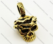 Stainless Steel Gold Plating Skull Pendant - KJP090309