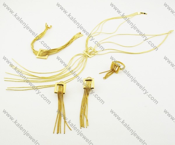 Gold Plating Bohemia Court Retro Tassels Jewelry Sets - KJS070084