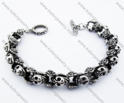 Stainless Steel Rose Skull Bracelet - KJB050292