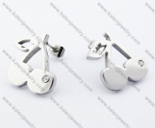 316L Stainless Steel Cherry Earrings with 1 Clear Stone - KJE050736