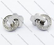 Stainless Steel Stone Earrings - KJE050737