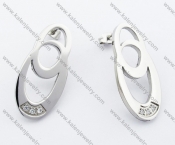 Stainless Steel Stone Earrings - KJE050739