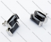 Stainless steel Inlay Black Zircon Stones Ear Stud / Ear Nail - KJE050768