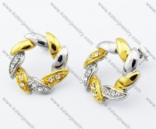 Gold Plating Stainless steel Inlay Stones Ear Stud / Ear Nail - KJE050771