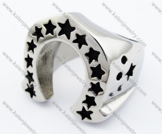 Stainless Steel Stars Horse shoe Ring - KJR330020