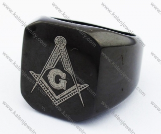 Black Plating Stainless Steel Freemason / Masonic Ring - KJR330024