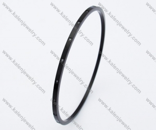 Black Plating Stainless Steel Inlay Stones Bangle - KJB200109