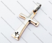 Stainless Steel Gold Cross Pendant - KJP051082