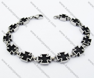 Stainless Steel Black Cross Bracelet - KJB170075